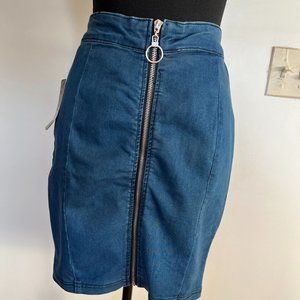 Love University Denim Mini Skirt Large
